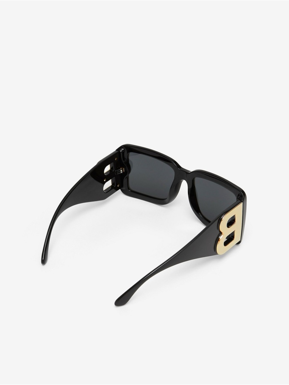 BURBERRY Black Sunglasses with Gold 'B' Temple Accent